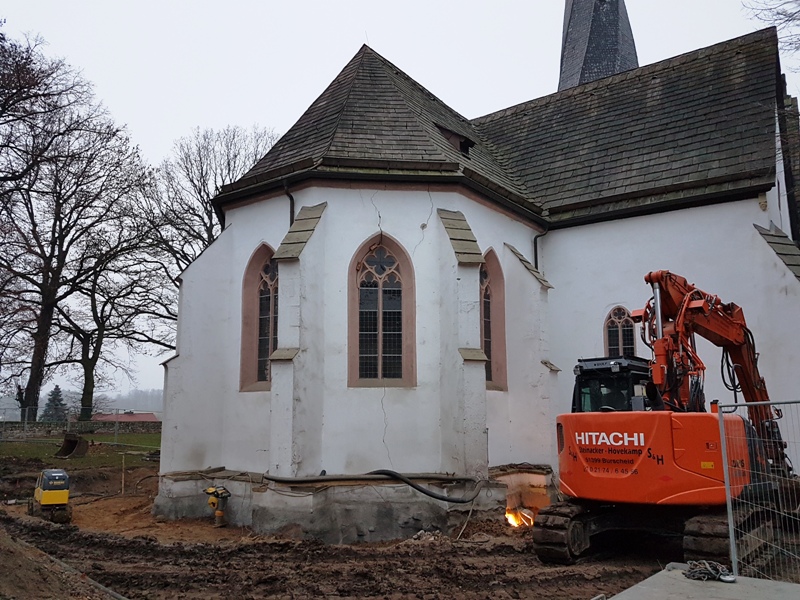 Heiden – Sanierung des Fundamentes der Kirche